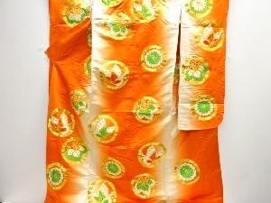 アンティーク　丸紋に蝶・菊桐模様刺繍花嫁衣装打掛